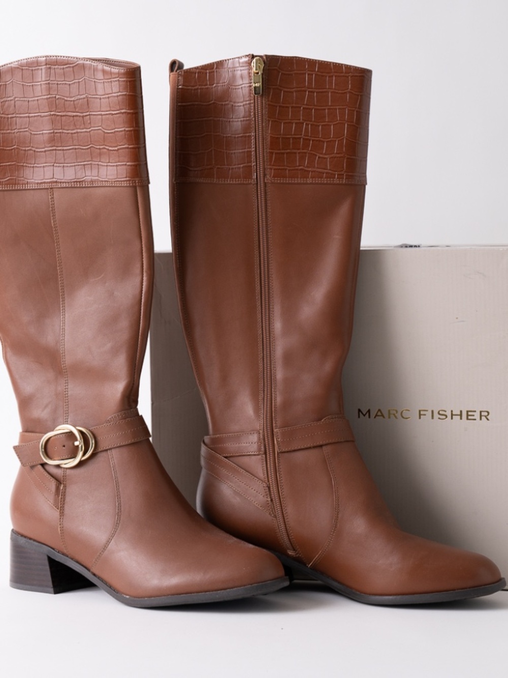 Marc Fisher Brown Leather Boots - sz 10w